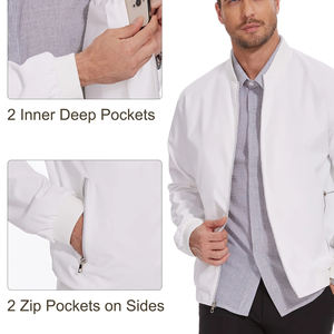 Blouson aviateur en satin personnalisé pour hommes de haute qualité avec manches en duvet et en cuir de laine-Livraison aérienne disponible - Product Image 4