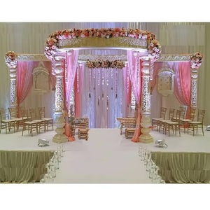Vente chaude élégante Mandap de mariage décor mariage nigérian intérieur Fibre Mandap décor attrayant FRP fait main mariage Mandap ensemble - Product Image 1