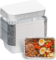 Contenedores rectangulares de papel de aluminio, perfectos para llevar comida y almacenar.