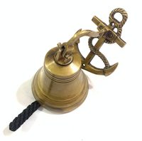 Sonnette de porte en laiton antique de style nautique vintage, à fixer au mur