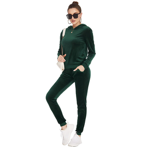 Ensemble sweat à capuche et jogging en velours tie-dye bleu pour femme, manches longues, taille élastique, survêtement décontracté, coupe régulière, vêtements d'hiver - Product Image 5