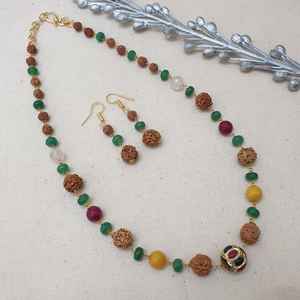 สร้อยคอและต่างหูลูกปัดหินชุดเครื่องประดับที่ดี - Product Image 2