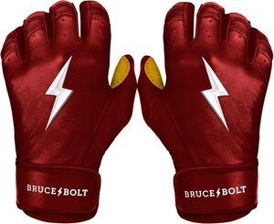 Professional Bruce <b>Bolt</b> Quality Made Baseball Batting Gloves Premium Split Leather Anti-slip Custom Logo Design Ambidextrous - Product Image 5