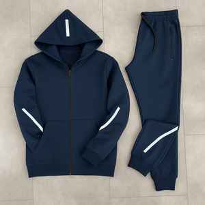 Femmes automne décontracté Gym Sportswear ensemble noir à capuche veste à glissière survêtement pantalon Fitness course respirant Logo imprimé Design - Product Image 1