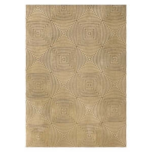 Alfombra de Chenilla Lavable a Máquina, Diseño Abstracto Contemporáneo, Color Beige Marrón, Antideslizante, Modelo LXDP-0887 de RUGS DEPOT, Venta al Por Mayor - Product Image 1