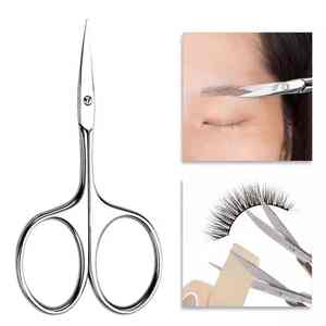 High Quality 2Pc Set Professional Eyebrow Beauty Curved <b>Cuticle</b> Scissors Manicure Clipper Sharp Stainless Steel Mirror Finish - Product Image 4