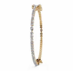 Mathildes Meadow Diamond Chain Bracelet 9kt 14kt 18kt Yellow <b>Rose</b> White <b>Gold</b> 3.756 Carats 65 Natural Diamonds Fine Jewelry - Product Image 5
