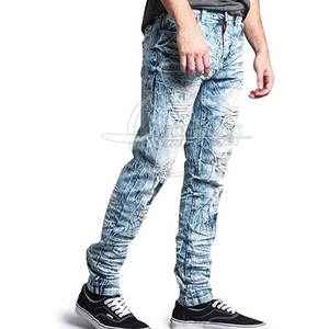 กางเกงยีนส์ผู้ชายเอวกลางทรงตรงสไตล์ลำลองกางเกงซักได้น้ำหนักเบาออกแบบได้ตามต้องการ - Product Image 2