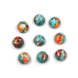 8x8mm vòng gai Oyster Đồng mohave <span class=keywords><strong>Turquoise</strong></span> Vòng flatback Cabochon hiệu chỉnh lỏng đá quý cho đồ trang sức - Product Image 1