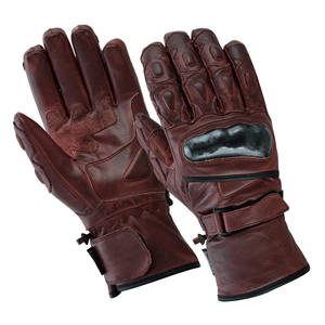 Red Stonewash Motorbike Armoured Thinsulate Leather Gloves Motorcycle Auto Racing Wear Genuine Leather Gloves For Men - Product Image 1