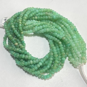 Cuentas de piedra preciosa natural crisoprasa FORMA DE Rondelle suave 3,5-4,5 MM para la fabricación de joyas - Product Image 6