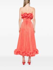 Elegante vestido de noche de gasa transpirable Antiestático de longitud completa con cuello sin tirantes para fiestas - Product Image 6