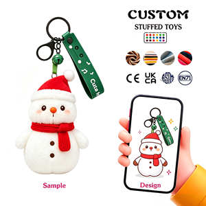 Porte-clés en peluche personnalisé pour la décoration de Noël, avec logo et forme sur mesure, personnalisation exclusive des porte-clés, faible MOQ - Product Image 1