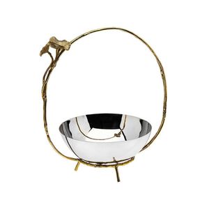 Bol décoratif en métal de luxe avec finition polie, parfait pour les thèmes de décoration intérieure modernes, contemporains ou traditionnels - Product Image 4