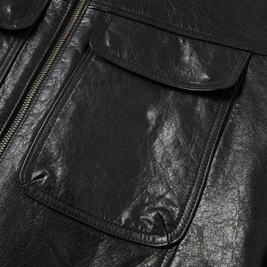 Autumn Spring Men's <b>Genuine</b> Vegetable-Tanned Leather Biker Jacket Real Canvas High Street Style Motor Fashion Bomber Coat - Product Image 3