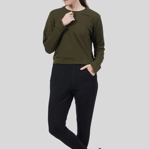 Sweatshirts et pulls à capuche d'hiver pour femmes en polaire à col rond respirant décontracté confortable 100% coton Service OEM personnalisable - Product Image 3