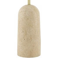 Lampe de table en pierre de travertin de luxe avec abat-jour en tissu de qualité supérieure, design moderne minimaliste, lumière ambiante chaleureuse pour une décoration intérieure élégante