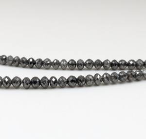 Perles de pierre naturelle facettées gris foncé 3-4,5 mm pour la fabrication de bijoux bracelets, fournisseur direct en gros Inde - Product Image 3