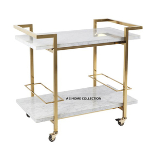 Black & Gold Serving Cart <b>Metal</b> <b>Trolley</b> <b>With</b> <b>Wheel</b> Elegant For Restaurant Dining Room Food Beverage Serving Storage <b>Trolley</b> - Product Image 3