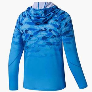 OEM logotipo personalizado UV hielo seda color sólido pesca Sudadera con capucha Spandex UPF 50 + suave secado rápido rendimiento a prueba de viento pesca ropa deportiva - Product Image 3