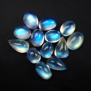 100% cabujón de piedra lunar arcoíris Natural, forma mixta, piedras preciosas sueltas para hacer joyas, uso a precios asequibles, venta al por mayor - Product Image 1