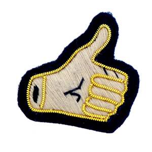 Broche bordado a mano King Fisher Goldwork, regalo de bordado de pájaro, bordado de Metal logotipo personalizado tela de alambre de lingote tradicional - Product Image 4