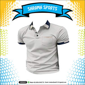 Camiseta de polo para hombre de 220gsm con cuello rígido de talla grande, transpirable y elegante - Product Image 2