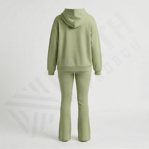 Survêtements streetwear 2025 pour femmes, respirants, sweat-shirt à capuche personnalisé, pantalon évasé, ensemble deux pièces, vêtements pour femmes - Product Image 2