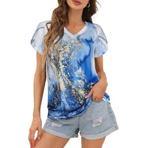 T-shirts décontractés haute performance pour femmes Tissu imprimé et respirant personnalisé Conception écologique pour dames - Product Image 4