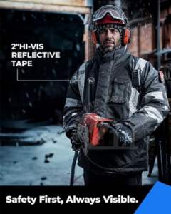 Environmental Worker Safety <b>Jacket</b> <b>Hi</b> <b>Vis</b> Work Safety <b>Jacket</b> Men Building Site Reflective Polyester <b>Waterproof</b> ANSI CLASS 2 EN - Product Image 5