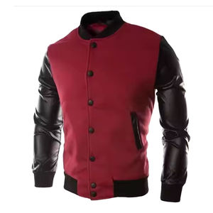 Veste Letterman à manches en cuir de corps en laine personnalisée de la meilleure qualité avec vestes d'université brodées en chenille vente en gros de vestes respirantes - Product Image 2