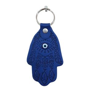 Hand of Fatima <b>Leather</b> <b>Keychain</b> in Various Colors - Product Image 1
