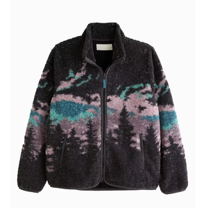 Veste d'hiver en polaire sherpa ample et chaude avec poche zippée, vestes en polaire de chasse personnalisées, veste en polaire sherpa coupe-vent - Product Image 1