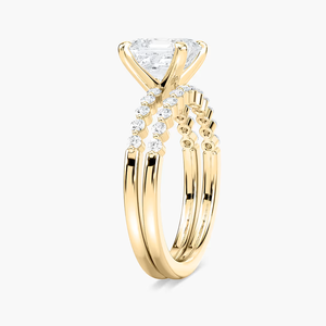 ชุดแต่งงานเพชรทรง Asscher น้ำหนัก 3.00 กะรัต ผลิตในห้องปฏิบัติการ ตัวเรือนทองคำแท้ 14K - Product Image 2