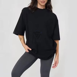 Camiseta básica de algodón estampada de alta calidad, ropa de Fitness con cuello redondo, camiseta de moda de manga corta para hombres y mujeres - Product Image 3