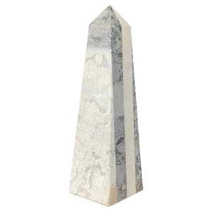 Obélisque en marbre blanc, Obélisque décoratif en marbre poli, Obélisque en marbre Walwyn - Product Image 5
