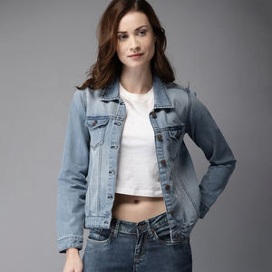 Chaqueta Vaquera Ligera de Otoño 2024 para Mujer, Corte Regular, Algodón Jacquard con Bolsillos, Diseño Transpirable - Product Image 3