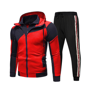 Conjuntos de Sudadera con capucha para hombre, sudaderas de dos piezas + pantalón de chándal, ropa cálida de Color sólido para otoño e invierno, chándal informal para hombre - Product Image 4