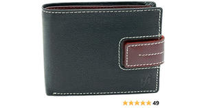 Casual Leather Unisex Short Bifold <b>Wallet</b> with Coin Pocket Zipper & <b>RFID</b> Anti-theft Swipe Bag Decorated with Chains - Product Image 5