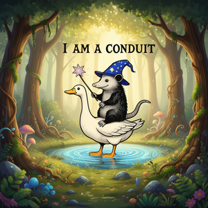 T-shirt Promozionale I'm a Conduit for Nonsense Opossum Meme Humor per Ragazzi e Ragazze - Product Image 3