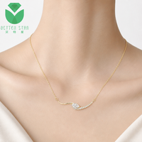 Custom Luxury Marquise Cut Lab Grown Diamond Tear Pendant Necklace 14K White Gold 1.07ct DE VS IGI Diamond Cut Chain Women's