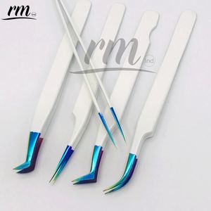 RMI, producto personalizado, pinzas de extensión de pestañas, punta de Plasma múltiple y juego de pinzas recubiertas de polvo blanco - Product Image 4