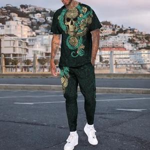 ชุดวอร์ม2ชิ้นสำหรับผู้ชาย,ชุดวิ่งจ๊อกกิ้งเสื้อแขนสั้นและกางเกงแบบสั่งตัดสำหรับฤดูร้อน - Product Image 5