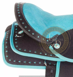 Juego de sillín de carreras de barril sintético occidental de primera calidad, ligero, duradero y cómodo para montar en Rodeo Trail Performance - Product Image 2