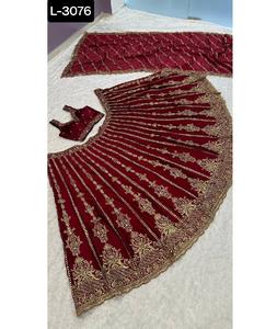 Diseñador de estilo indio nad paquistaní bordado pesado y trabajo Zari Lehenga Choli para función de boda desgaste Kasturi seda Lehenga - Product Image 1