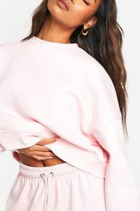 สเวตเตอร์ผ้าฝ้ายสำหรับผู้หญิงเสื้อสเวตเตอร์มีซับในคอกลมผ้าฟลีซทรงโอเวอร์ไซส์แฟชั่นไม่ซ้ำใครออกแบบโลโก้ได้ตามต้องการ - Product Image 3