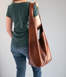 Bolso de hombro Hobo de cuero genuino con estilo para mujer, bolsos cruzados de gran capacidad, nueva moda, 2017 - Product Image 2