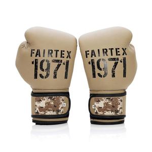 Gants de boxe Fairtex de conception haut de gamme, impression personnalisée, couleur kaki, cuir de vache véritable, gants d'entraînement Muay Thai Twins - Product Image 2