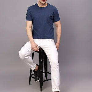 Top vêtements fabrication hommes t-shirt à manches courtes vêtements d'été en gros meilleure vente décontracté blanc couleur unie O cou hommes t-shirt - Product Image 3