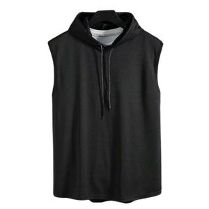 Hombres gimnasio entrenamiento Fitness músculo sudadera sin mangas cuello redondo Color sólido transpirable mejor para verano camiseta - Product Image 4